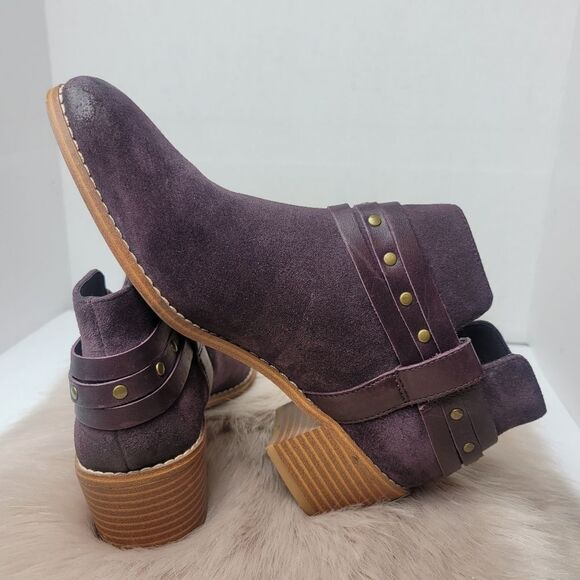 Clarks Breccan Shine Suede Somerset Ankle Boot Heeled Bootie Womens Size 7.5M - Picture 6 of 10